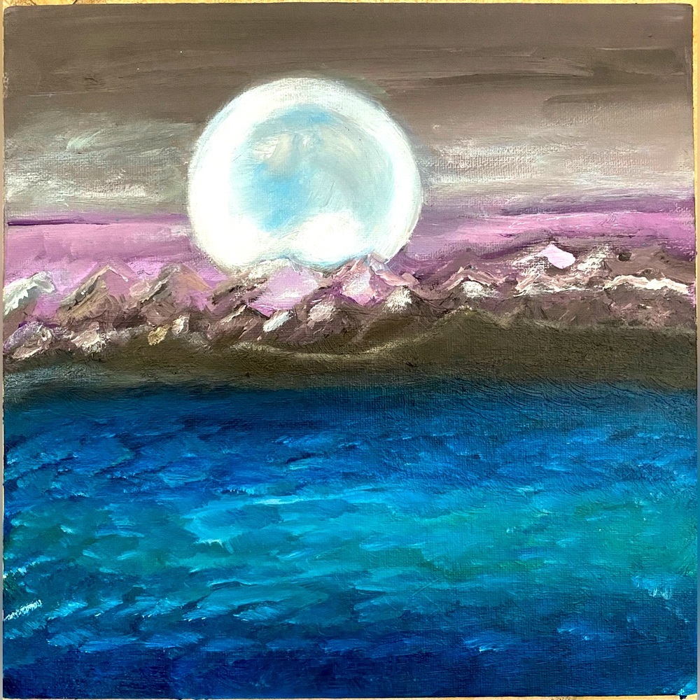 Full Moon Oil Painting.